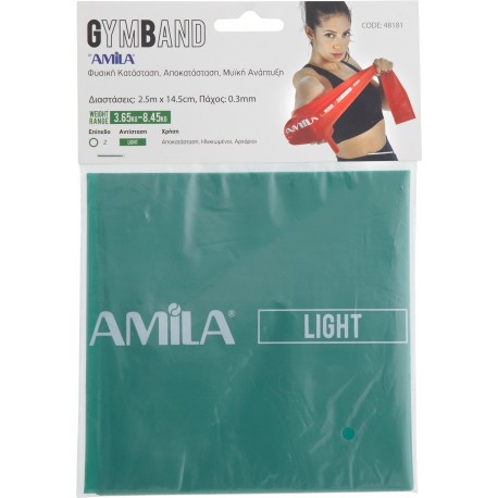 Λάστιχο Αντίστασης AMILA GymBand 2.5m Light 48186