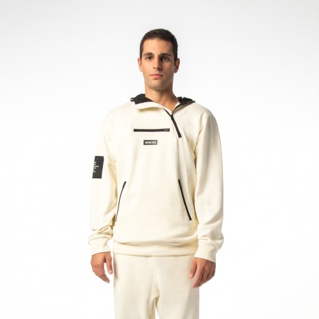 HOODIE WITH ZIPS 06302202 OFFWHITE
