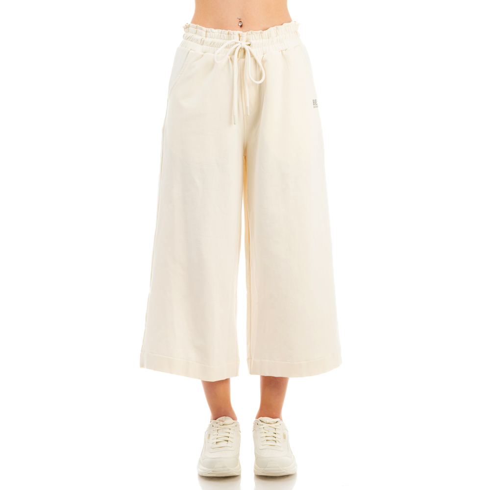 WOMEN CO/EL TERRY CROPPED WIDE LEG PANT 02112401-2A