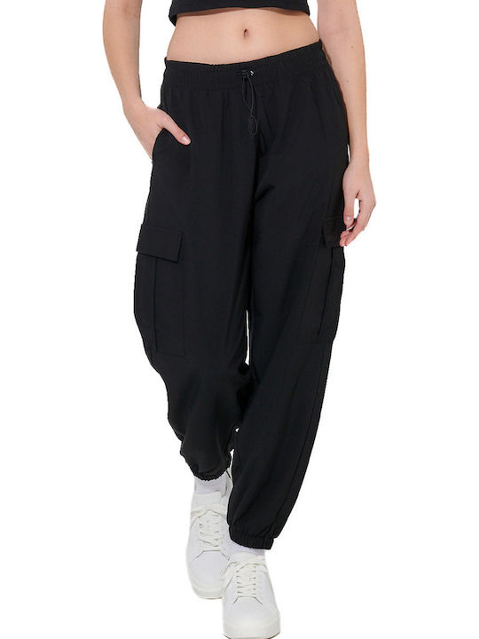 WOMEN'S POlY STRETCH CARGO PANTS BLACK
