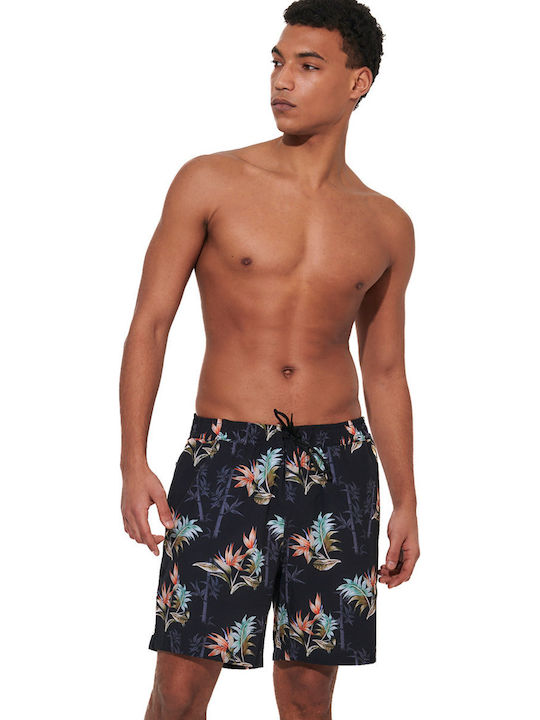 MEN'S AllOVER PRINTED SWIM SHORTS BLACK