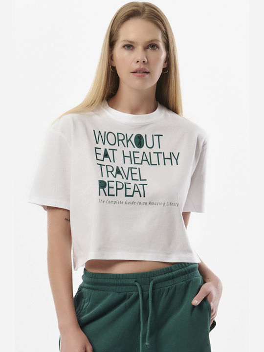 WOMEN'S OVERSIZED CROPPED T-SHIRT 051322 WHITE