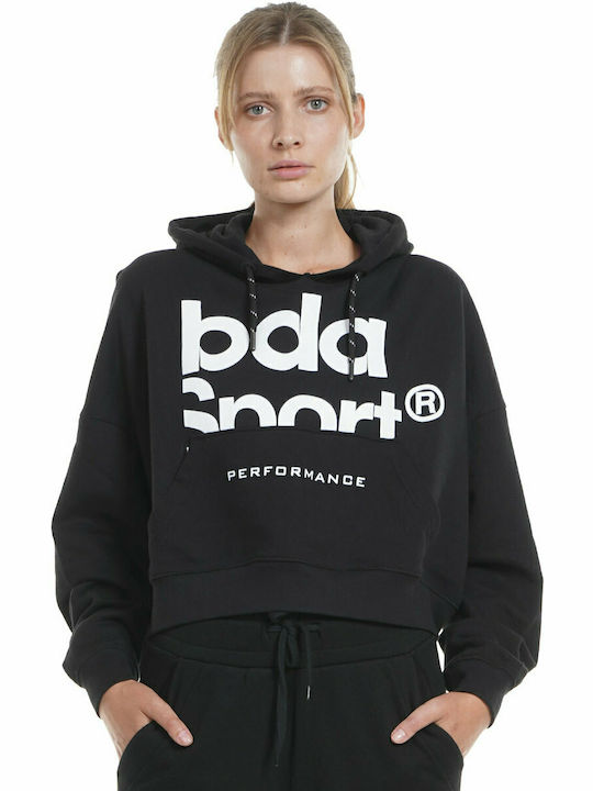 WOMEN'S OVERSIZED CROPPED HOODIE 061134-01 BLACK