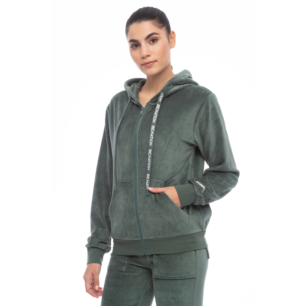 VELOUR FULL ZIP HOOD 07102303