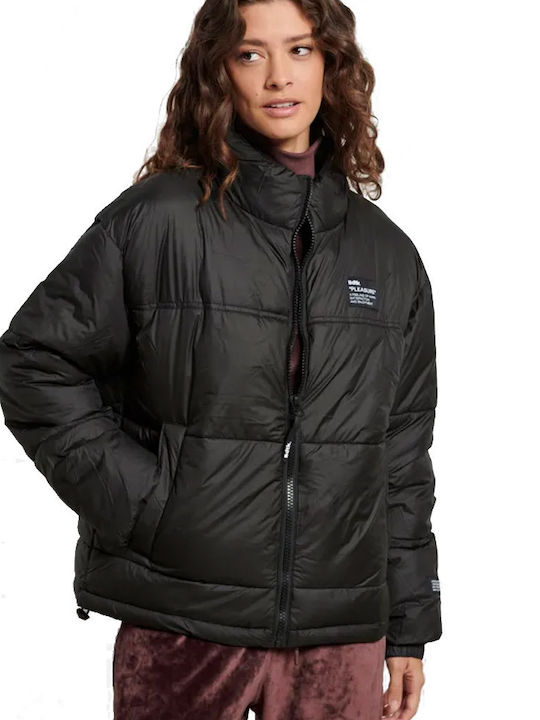 BodyTalk Κοντό Γυναικείο Puffer Μπουφάν Μαύρο 1222-907829-00100