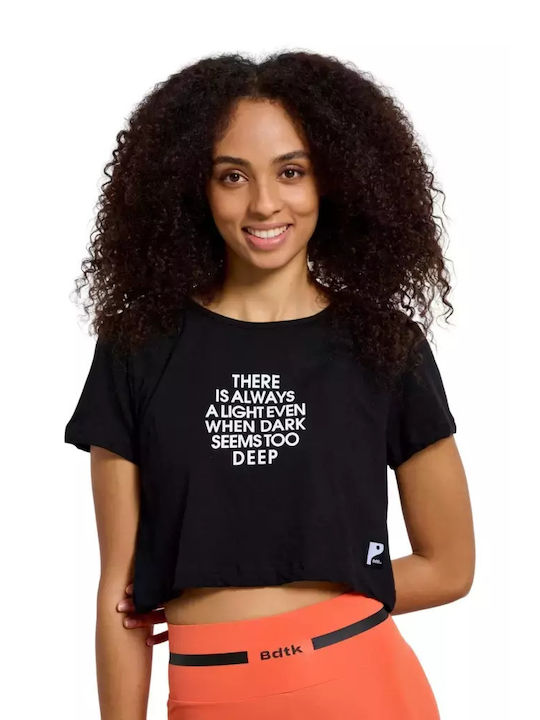 BDTKW CROPPED TSHIRT 1231-901120 ΜΑΥΡΟ