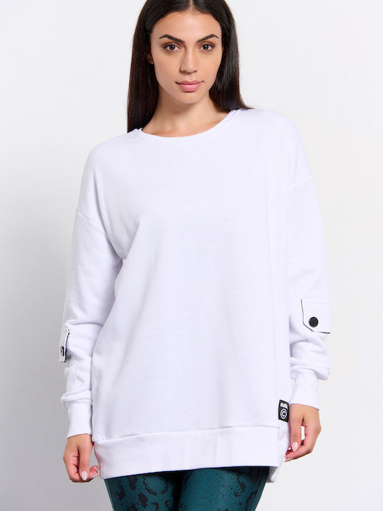 ALLINW ΜΠΛΟΥΖΑ ΛΑΙΜΟΚΟΨΗ OVERSIZED 1232-905126 ΛΕΥΚΟ