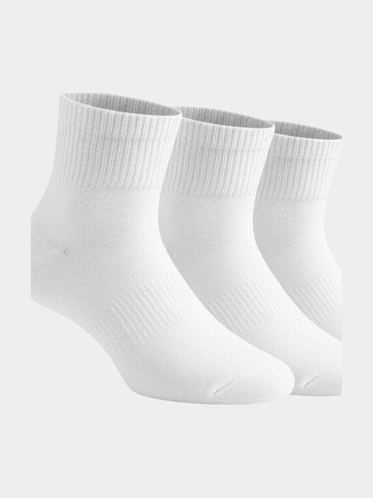 3pack Quarter Half Terry Socks WHITE 25500-02