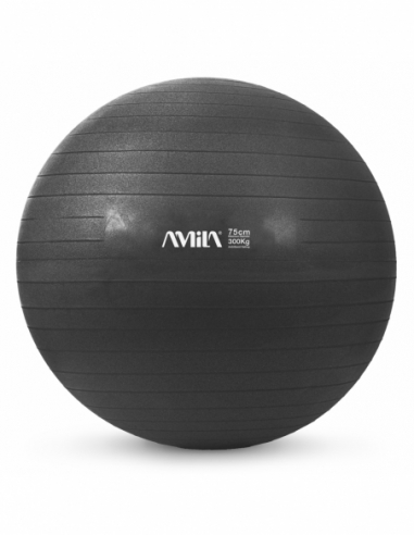Μπάλα Γυμναστικής AMILA GYMBALL 75cm Μαύρη Bulk