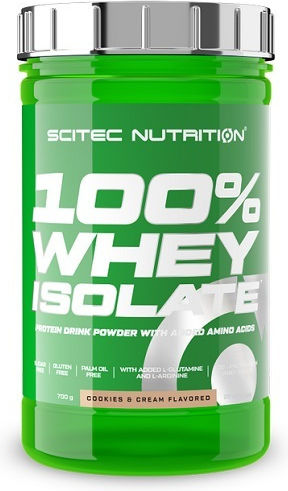 Scitec Nutrition 100% Whey Isolate Πρωτεΐνη Ορού Γάλακτος Χωρίς Γλουτένη με Γεύση Cookies & Cream 700gr