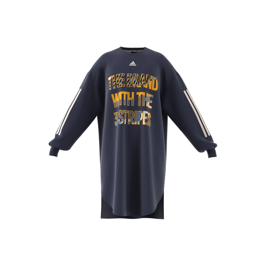 Power 3-Stripes Cotton Sweatshirt Dress HD1816