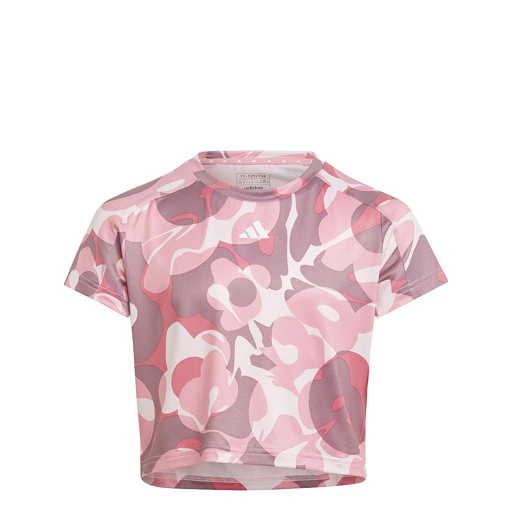 adidas – Essentials AEROREADY Seasonal Print Crop Tee Kids – WONORC/PNKFUS/BLIPNK