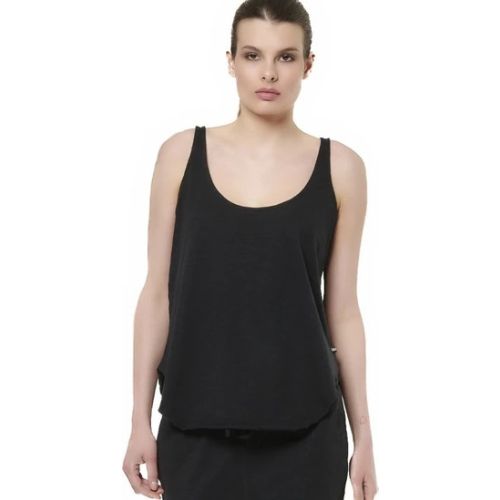 WOMEN'S NATURAL DYE SLUB TANK TOP BLACK 041517-01