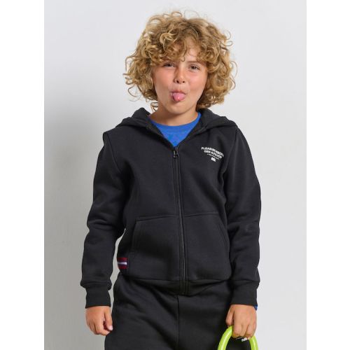 BodyTalkΑθλητική Παιδική Ζακέτα Βαμβακερή με Κουκούλα Black 1252-755022-00100